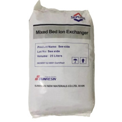 Resina mista Seplite MB20, saco 25 litros, para desmineralização Resina mista Seplite MB20, saco 25 litros, para desmineralização