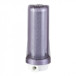 Filtro de água para ponto de uso BBI 230 POU transparente com elemento de carvão ativado de 9.3/4" Filtro de água para ponto de uso BBI 230 POU transparente com elemento de carvão ativado de 9.3/4"