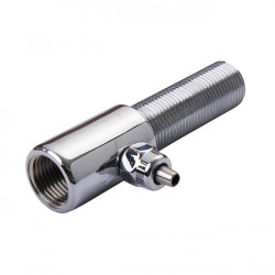 Prolongador de metal cromado 40 mm,  c/ derivação p/ mang. 3/8", rosca longa 60 mm, 1/2" Prolongador de metal cromado 40 mm,  c/ derivação p/ mang. 3/8", rosca longa 60 mm, 1/2"