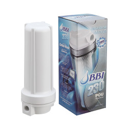 Filtro de água BBI 230 POU 9.3/4", rosca de 1/2" carbon block, branco, para decloração Filtro de água BBI 230 POU 9.3/4", rosca de 1/2" carbon block, branco, para decloração