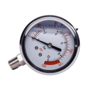 Manômetro reto c/ glicerina 150 PSI, rosca M. 1/4", 2,5" diâm.