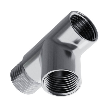 Tê cromado roscas 1/2" M x F x F, Blukit