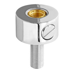 Adaptador cromado com saída lateral 90°, roscas 1/2" x 3/4" x 1/2", Blukit Adaptador cromado com saída lateral 90°, roscas 1/2" x 3/4" x 1/2", Blukit