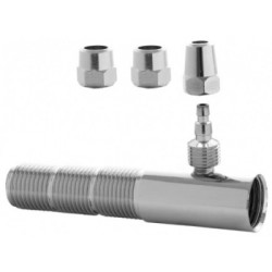 Adaptador cromado 1/2", saída lateral para mangueiras diversas, Blukit Adaptador cromado 1/2", saída lateral para mangueiras diversas, Blukit