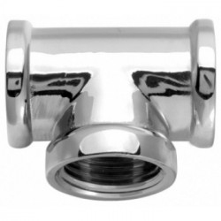 Conexão em Tê, cromada, 90º, roscas fêmeas 3/4", Blukit Conexão em Tê, cromada, 90º, roscas fêmeas 3/4", Blukit