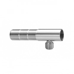 Adaptador cromado para filtros, rosca longa de 1/2", saída lateral 90° rosca padrão Europa, Blukit Adaptador cromado para filtros, rosca longa de 1/2", saída lateral 90° rosca padrão Europa, Blukit