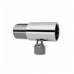 Adaptador de parede cromado para filtros, roscas M x F 1/2", saída lateral rosca padrão Europa, Blukit Adaptador de parede cromado para filtros, roscas M x F 1/2", saída lateral rosca padrão Europa, Blukit