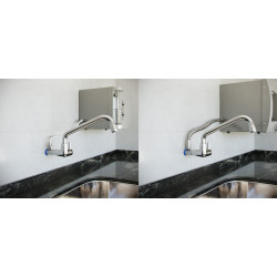 Adaptador de parede cromado para filtros, roscas M x F 1/2", saída lateral rosca M 1/4", Blukit Adaptador de parede cromado para filtros, roscas M x F 1/2", saída lateral rosca M 1/4", Blukit