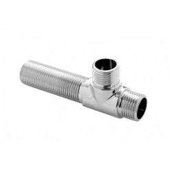 Conexão cromada em tê, com saída lateral 90°, rosca macho de 1/2", Blukit Conexão cromada em tê, com saída lateral 90°, rosca macho de 1/2", Blukit