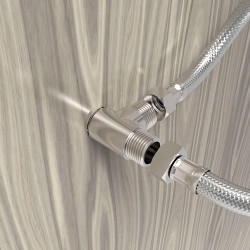 Adaptador cromado para filtros, rosca longa de 1/2", saída lateral 90° rosca padrão Europa, Blukit Adaptador cromado para filtros, rosca longa de 1/2", saída lateral 90° rosca padrão Europa, Blukit