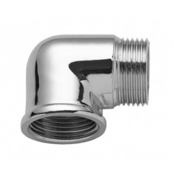 Joelho cromado 3/4", roscas M x F, Blukit Joelho cromado 3/4", roscas M x F, Blukit