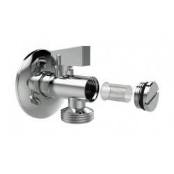 Torneira de esfera 90° com filtro cromada rosca 3/4" x 1/2", Blukit Torneira de esfera 90° com filtro cromada rosca 3/4" x 1/2", Blukit