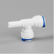União em T  com engate rápido 1/4" x engate rápido 1/4" x haste plug-in 1/4"