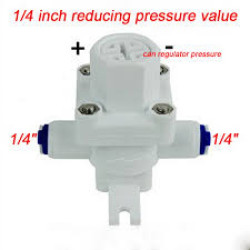 Válvula plástica reguladora de pressão com engates para mangueiras de 1/4" Válvula plástica reguladora de pressão com engates para mangueiras de 1/4"