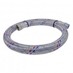 Flexível para bomba d'água, roscas 3/4" M x F, trama em aço zincado, 100 cm, Emmeti Flexível para bomba d'água, roscas 3/4" M x F, trama em aço zincado, 100 cm, Emmeti