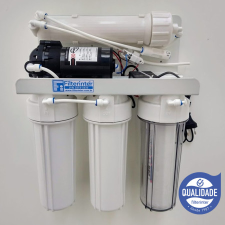 Purificador de água de osmose reversa 75 GPD, com tanque, bivolt, Filterinter