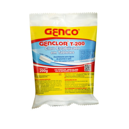 Cloro estabilizado em tablete Genclor T-200, Genco