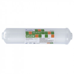 Filtro composto em linha, polipropileno e carvão ativado granulado, Purefer K0403-WH - K33-11", 5 micra Filtro composto em linha, polipropileno e carvão ativado granulado, Purefer K0403-WH - K33-11", 5 micra
