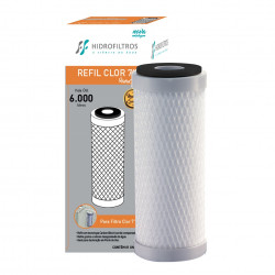 Refil carbon block 7", 5 micra, Hidrofiltros, para filtros de decloração Refil carbon block 7", 5 micra, Hidrofiltros, para filtros de decloração