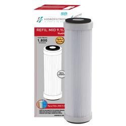 Refil plissado lavável, 9.3/4", 25 micra, 25 Poly Flow Hidrofiltros Refil plissado lavável, 9.3/4", 25 micra, 25 Poly Flow Hidrofiltros