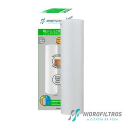 Refil de polipropileno (PP), 9.3/4", 25 micra, Filter Flux Hidrofiltros, para filtros de água Refil de polipropileno (PP), 9.3/4", 25 micra, Filter Flux Hidrofiltros, para filtros de água