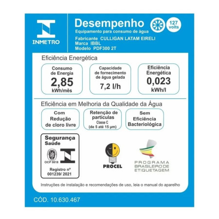 Bebedouro de pressão (purificador) de parede PDF300-2T - IBBL