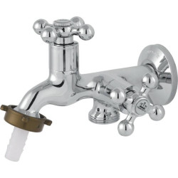 Torneira metal cromada p/ tanque Imperatriz C33, 1/4 volta, saída máq. lavar, 1/2"x3/4"x3/4" Torneira metal cromada p/ tanque Imperatriz C33, 1/4 volta, saída máq. lavar, 1/2"x3/4"x3/4"