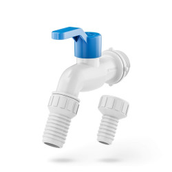 Torneira de esfera PVC tanque/jardim, ros. 1/2"-3/4", 1/4 volta, Krona Torneira de esfera PVC tanque/jardim, ros. 1/2"-3/4", 1/4 volta, Krona