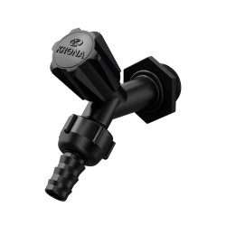 Torneira para jardim slim, preta, rosca 1/2", polipropileno Torneira para jardim slim, preta, rosca 1/2", polipropileno