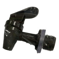 Torneira plástica preta, rosca curta 1/2" BSP, alavanca superior