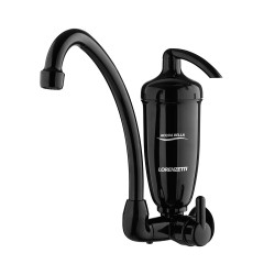 Purificador de água de parede Lorenzetti Acqua Bella preto com torneira Purificador de água de parede Lorenzetti Acqua Bella preto com torneira