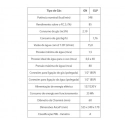 Aquecedor de água a gás Lorenzetti LZ 1600D-I, digital, inox, GLP  Aquecedor de água a gás Lorenzetti LZ 1600D-I, digital, inox, GLP