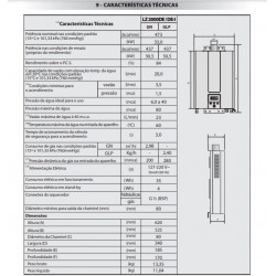 Aquecedor de água a gás Lorenzetti LZ 2000DE-I, digital, inox, GLP Aquecedor de água a gás Lorenzetti LZ 2000DE-I, digital, inox, GLP