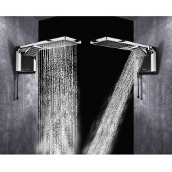 Chuveiro Lorenzetti Acqua Duo Ultra, preto e cromado, 7800 W, 220V Chuveiro Lorenzetti Acqua Duo Ultra, preto e cromado, 7800 W, 220V