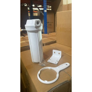 Carcaça branca 9.3/4" r. 3/4", chave, suporte, Microfilter Carcaça branca 9.3/4" r. 3/4", chave, suporte, Microfilter