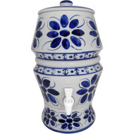 Filtro por gravidade colonial em porcelana, branco e azul, 4 litros Filtro por gravidade colonial em porcelana, branco e azul, 4 litros
