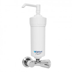 Purificador de parede Press, branco, com registro metálico, Stéfani Purificador de parede Press, branco, com registro metálico, Stéfani