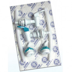 Kit torneiras para bebedouro de garrafão, vazadores 45°, rosca externa 3/8" BSP Kit torneiras para bebedouro de garrafão, vazadores 45°, rosca externa 3/8" BSP