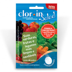 Clorin Salad pastilhas para desinfecção de alimentos, cartela com 20 pastilhas Clorin Salad pastilhas para desinfecção de alimentos, cartela com 20 pastilhas