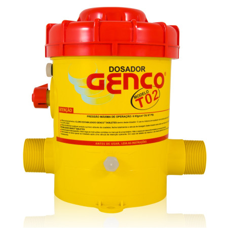 Dosador de cloro Genco T02 para piscinas e caixas d'água