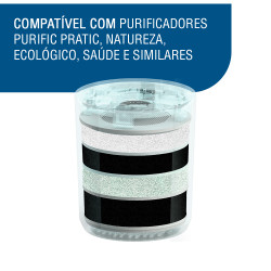 Refil FPA17 Top Purik Etapas para purificadores de água Purific, equilibra o pH Refil FPA17 Top Purik Etapas para purificadores de água Purific, equilibra o pH